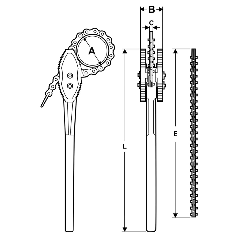 Serre tube à chaîne 1.1/2