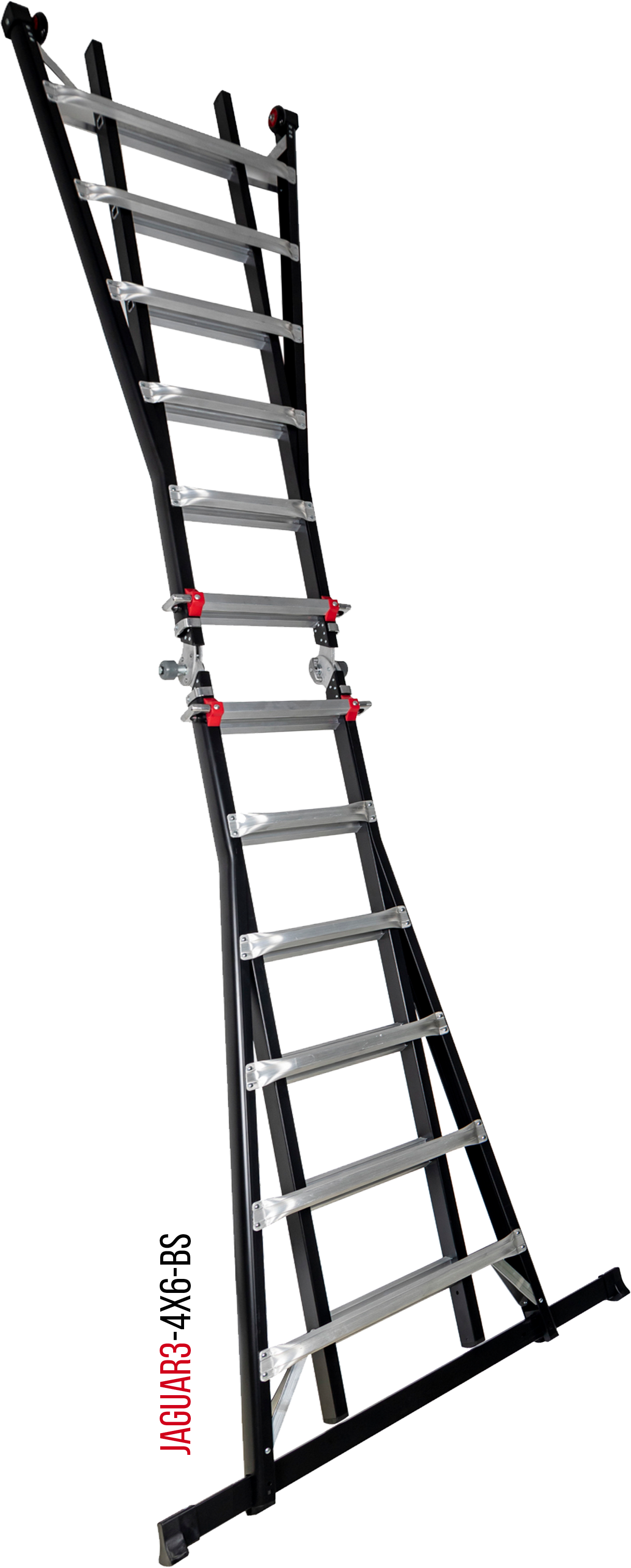 ÉCHELLE ARTICULÉE TÉLESCOPIQUE JAGUAR3 4x6 HELDER PRO AVEC BARRE STABILISATRICE - JAG3-4x6BS