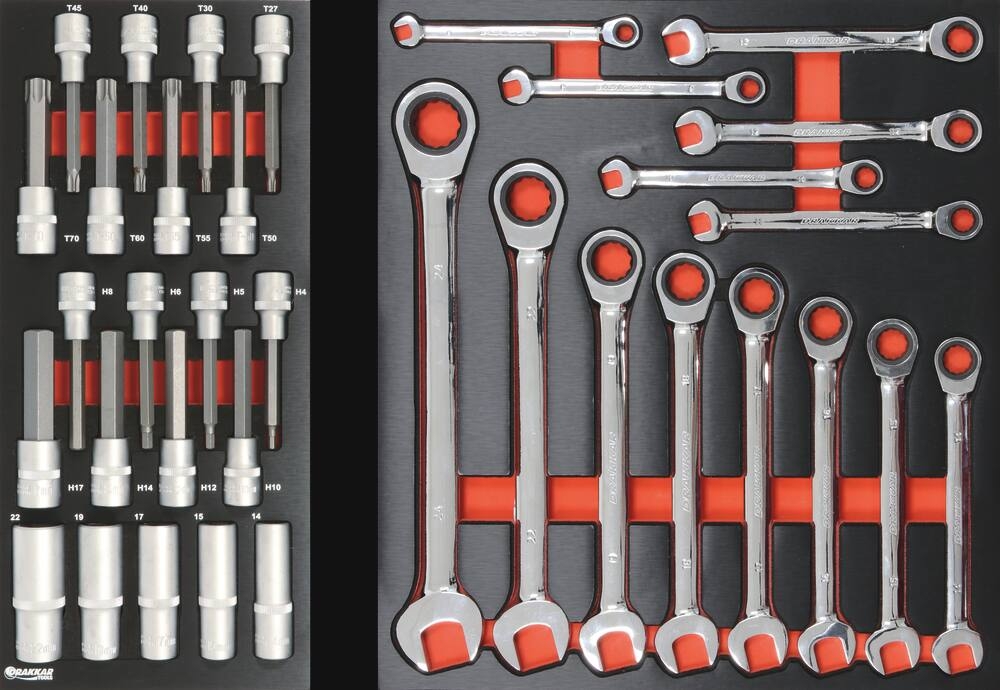Servante d'atelier 8 tiroirs 249 outils - modules finition métal DRAKKAR - 25115