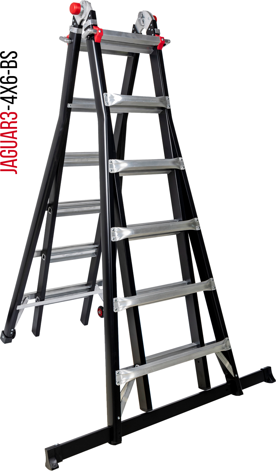 ÉCHELLE ARTICULÉE TÉLESCOPIQUE JAGUAR3 4x6 HELDER PRO AVEC BARRE STABILISATRICE - JAG3-4x6BS