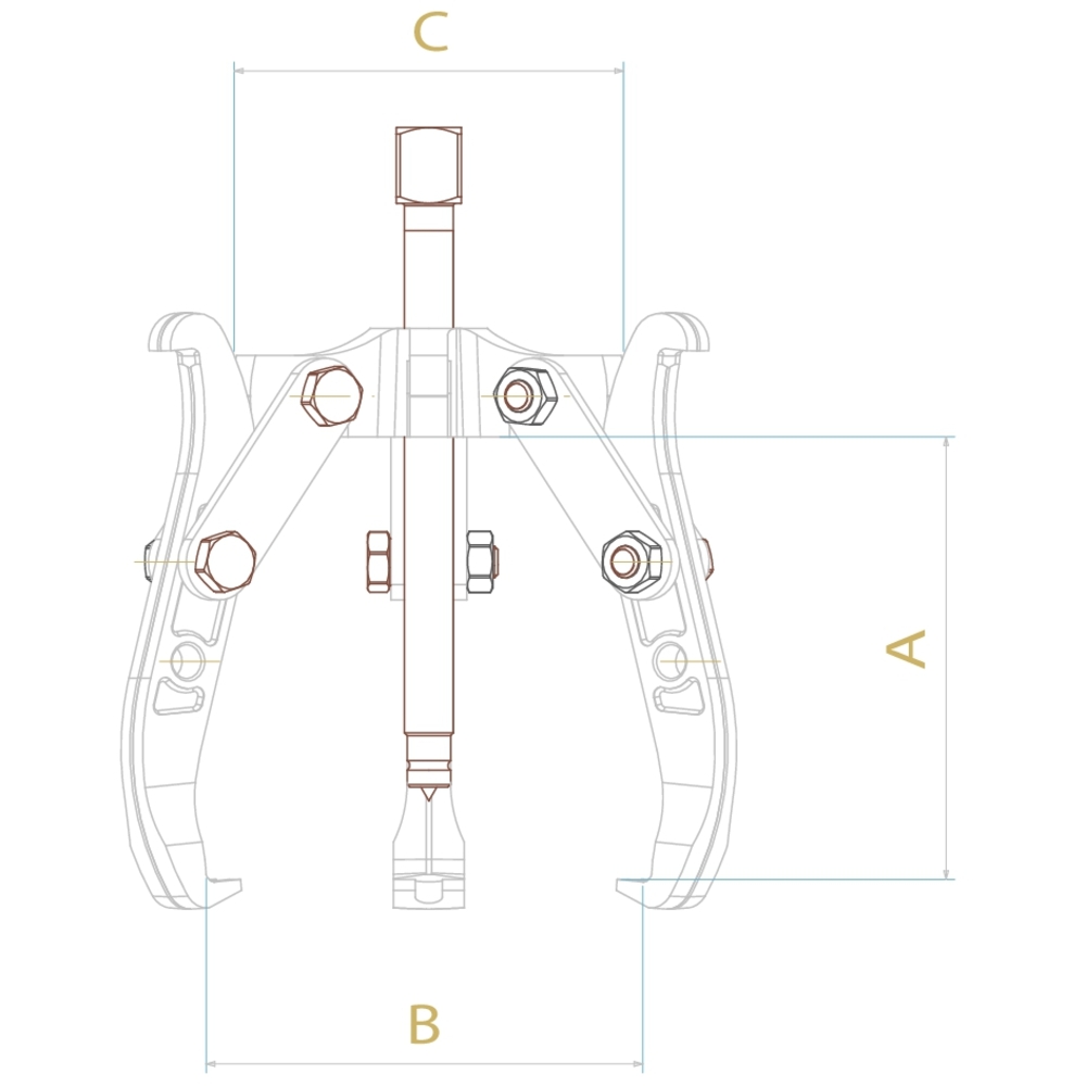 Extracteur combiné 2 ou 3 griffes réversibles 185mm 4T DRAKKAR - 09354