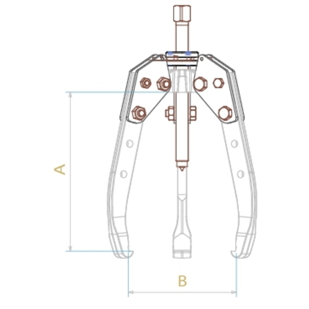 Extracteur combiné 2 ou 3 griffes 350mm 10T auto centrant DRAKKAR - 09370