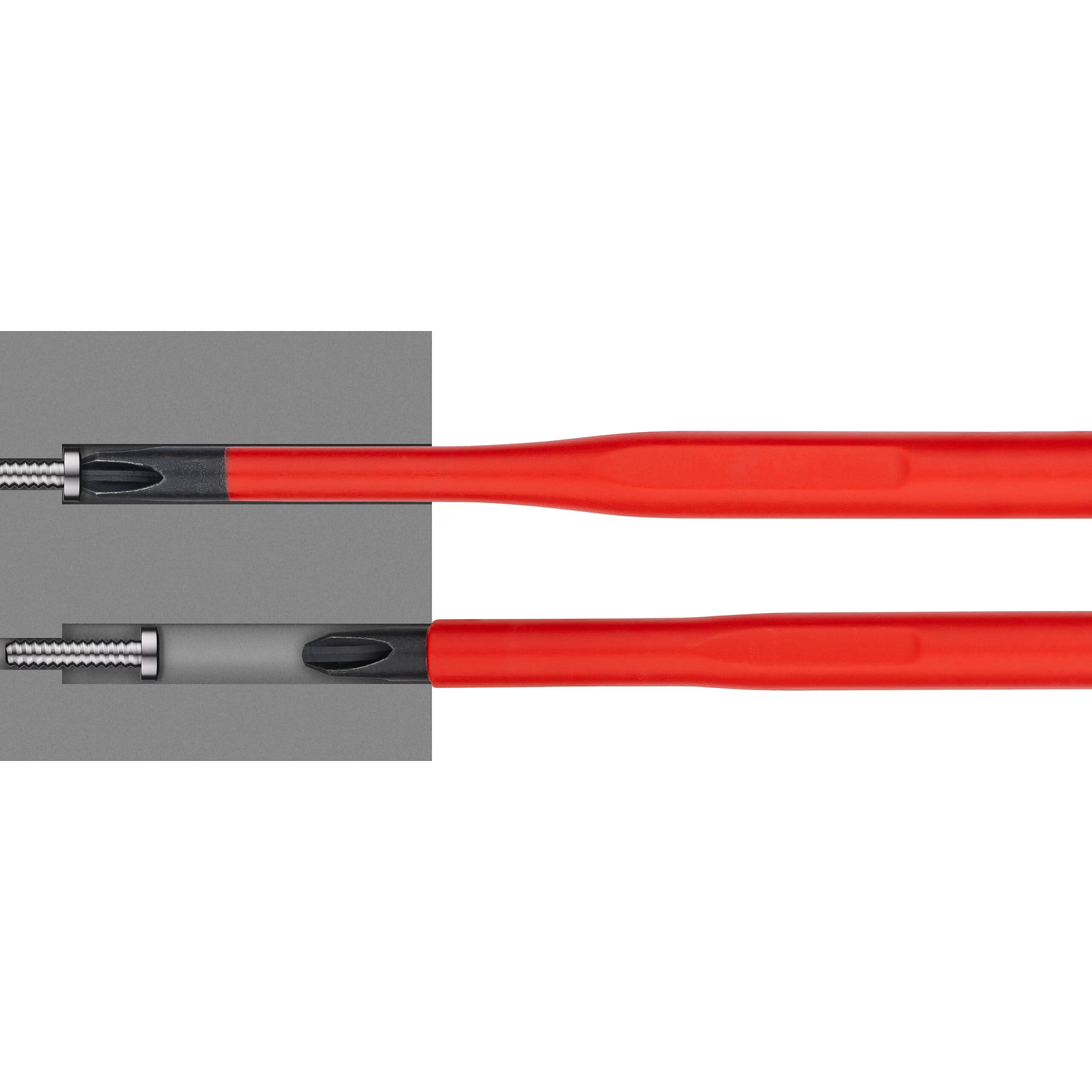 Tournevis d'électricien lame slim 1 x 5,5 mm avec isolation poignée ergonomique rouge/jaune HAZET - 811KV-55