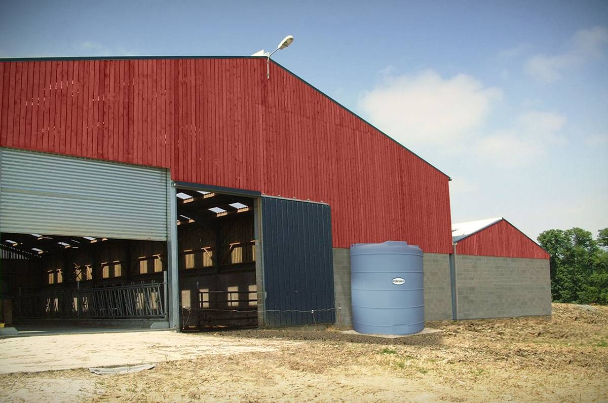 CUVE STOCKAGE VERTICALE BLEUE EN PE 5000L - RENSON - 100993