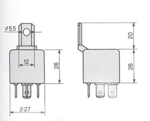RELAIS 5 BROCHES 12 V 40 A  BUISARD - 751214