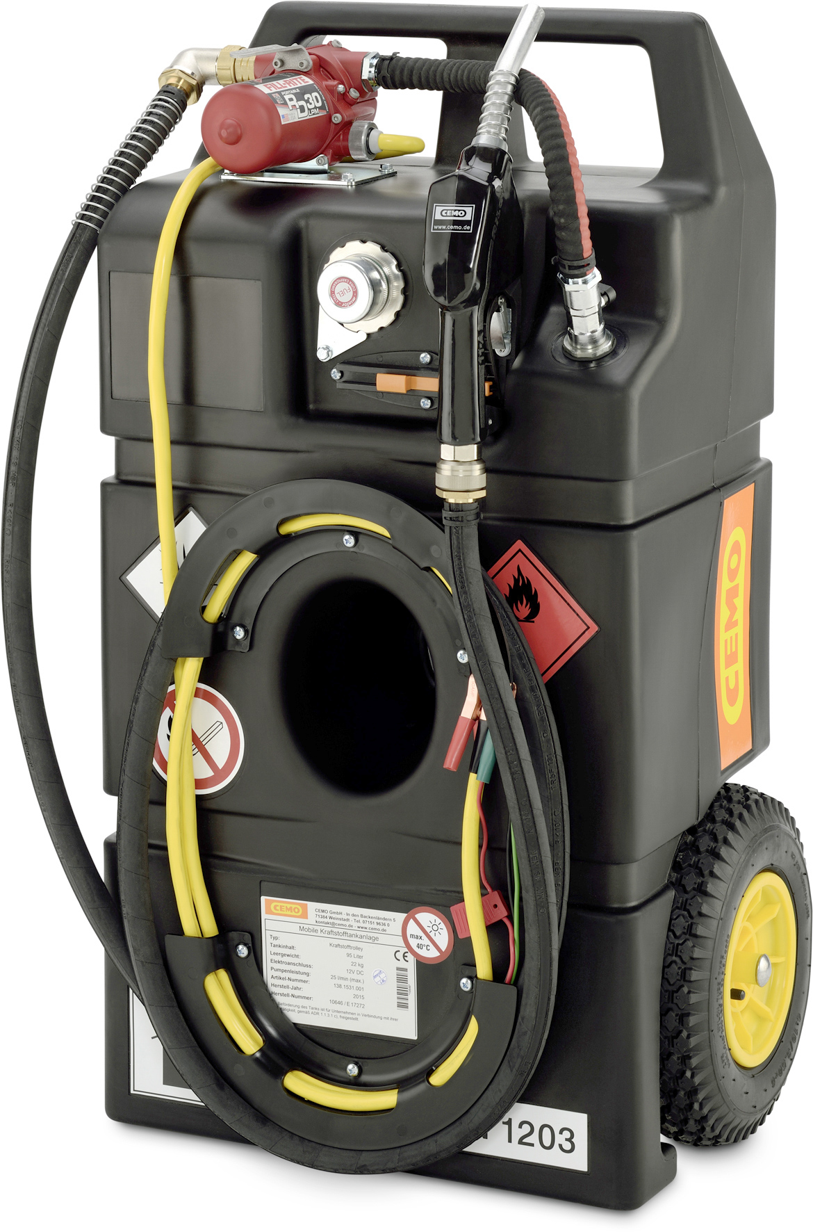 Caddy Ravitailleur essence 60, pompe manuelle, pistolet simple CEMO - 10507