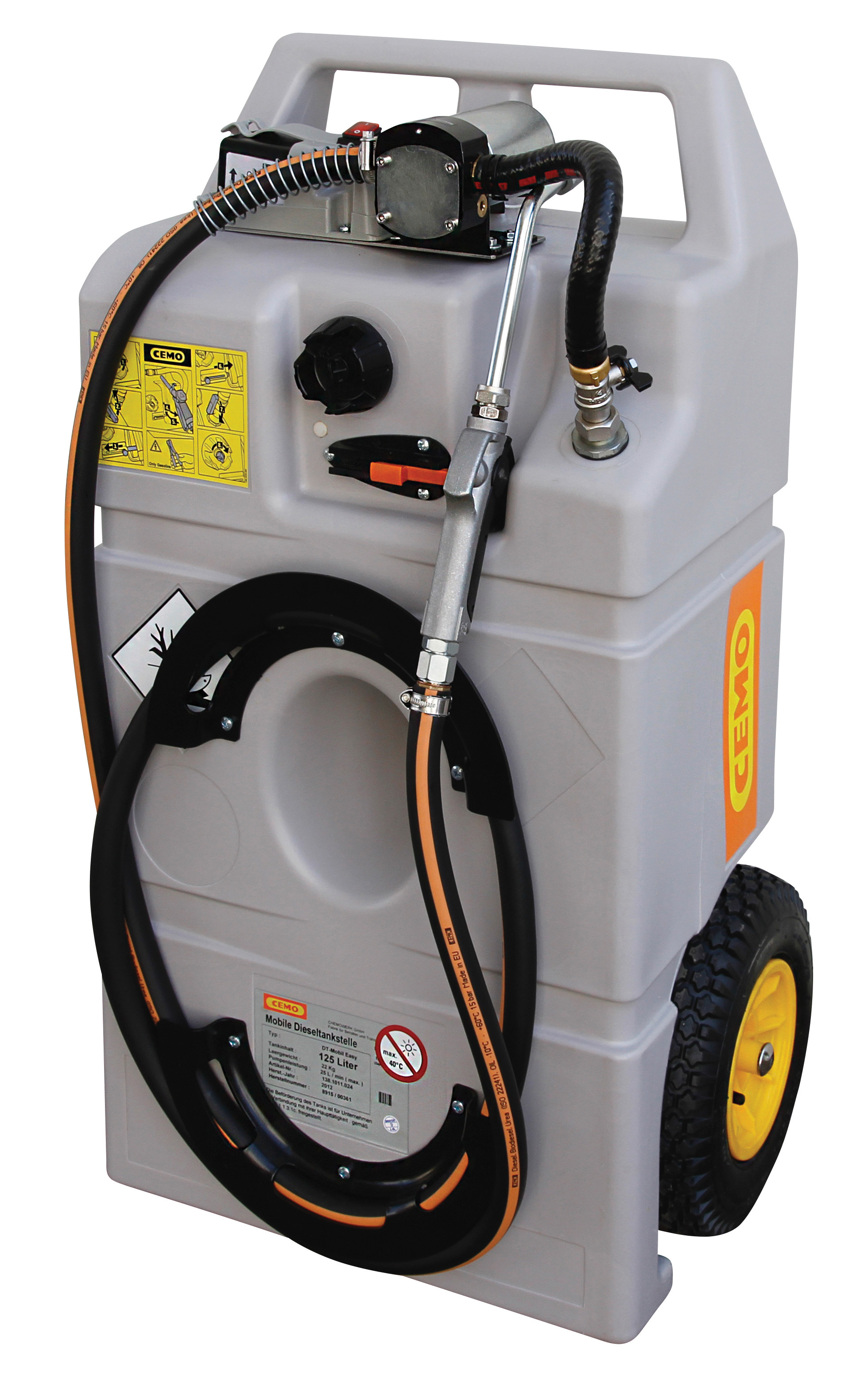 Caddy Ravitailleur LUB 60, pompe 12 V, batterie Lithium, pistolet simple CEMO - 10936