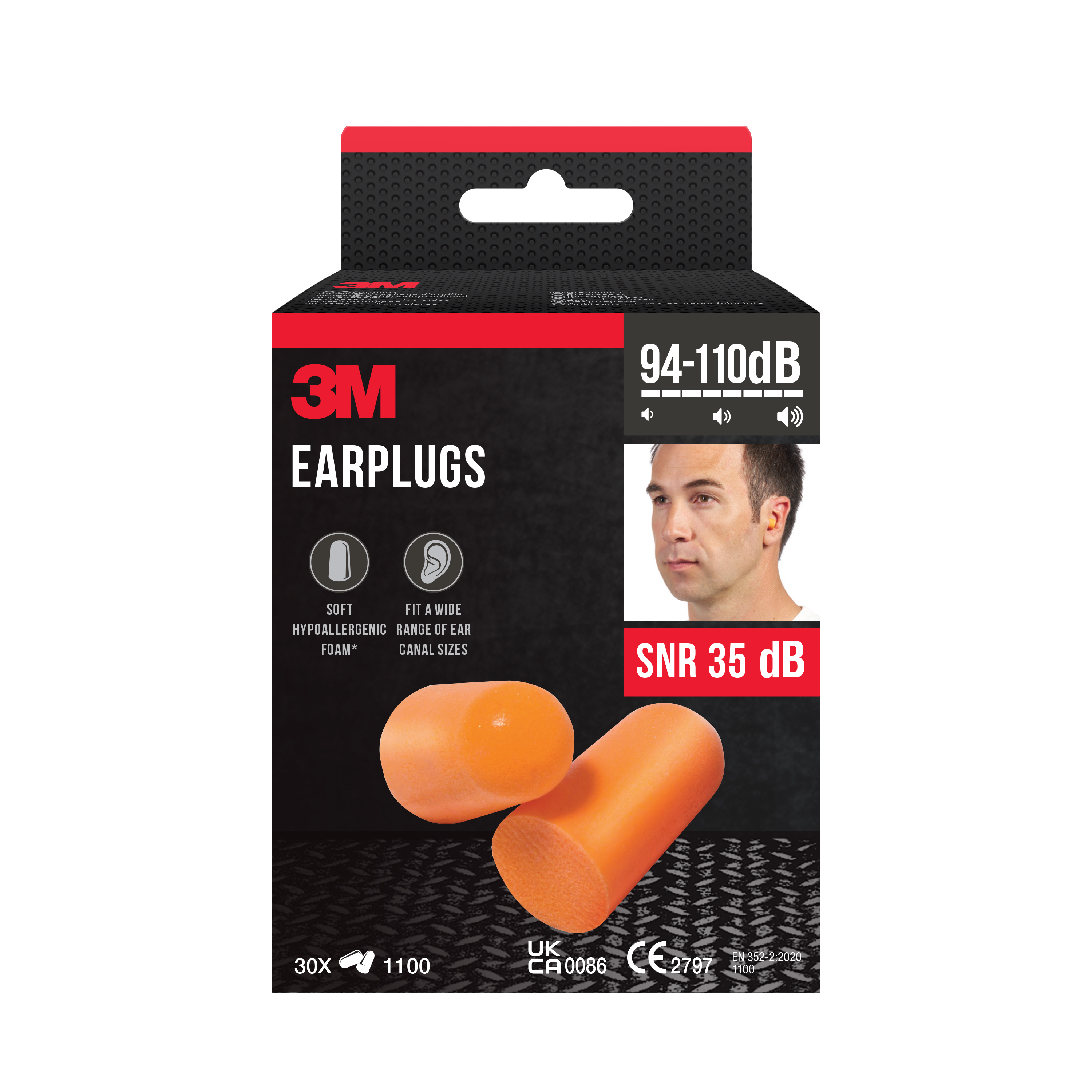 Bouchons d'Oreille SNR 35 dB Orange - Lot de 50 - 3M - 1100N50 00