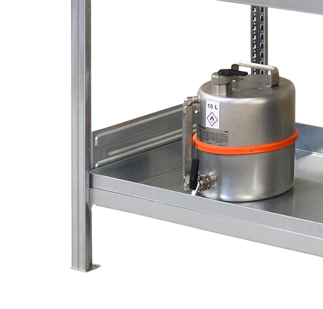 Étagère de rétention en acier galvanisé rayonnage 10/5<br /> (commander 1 x 11365 en plus) CEMO - 11189