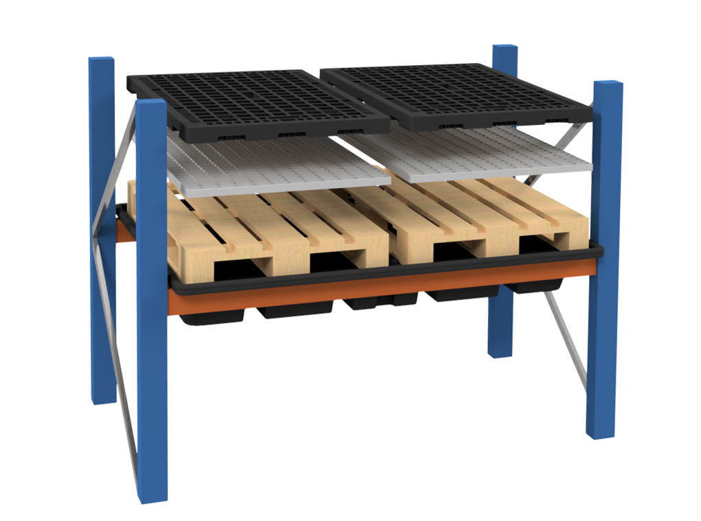 Bac de rétention PE suspendu 18/230 sans caillebotis pour alvéole 180 x 110 cm CEMO - 11471