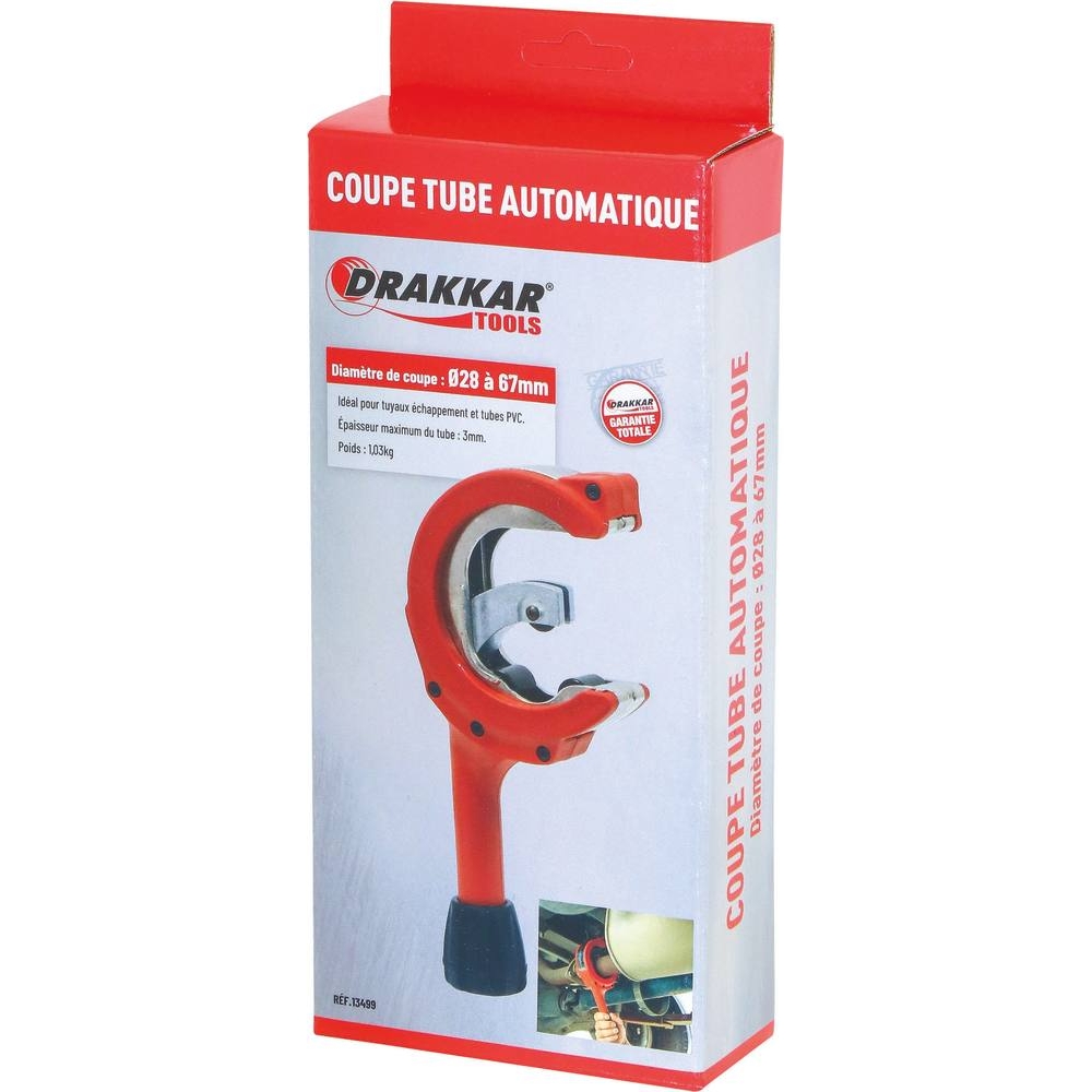 Coupe tube automatique de 28 à 67mm tuyau d'échappement/tube PVC DRAKKAR TOOLS - 13499