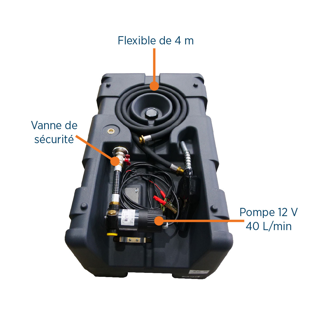 CUVE RAVITAILLEMENT 200L POMPE POMPE 12V40L/M PISTOLET MANUEL - RENSON - 136285M