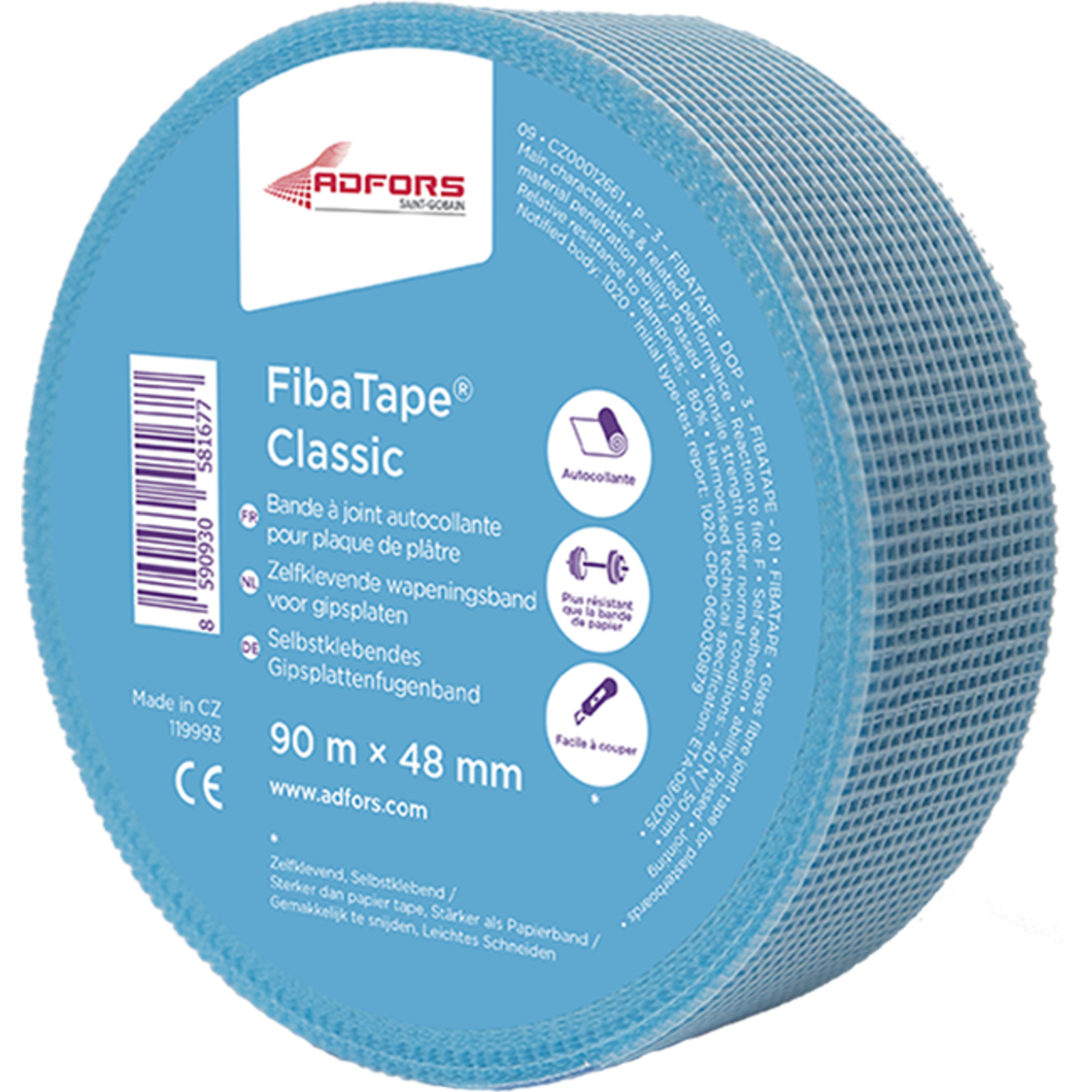 Fibre de verre adhésive dimensions 45 m x 5 cm L'OUTIL PARFAIT - 1432045