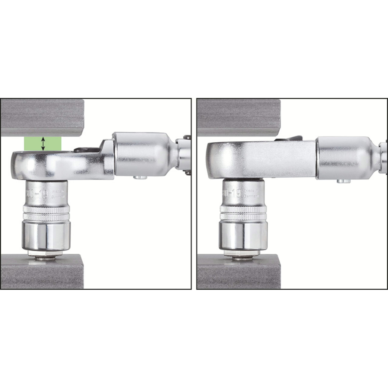 Attache mâle à cliquet réversible carré femelle 14 x 18 mm 40 dents 9° HAZET - 6604-1