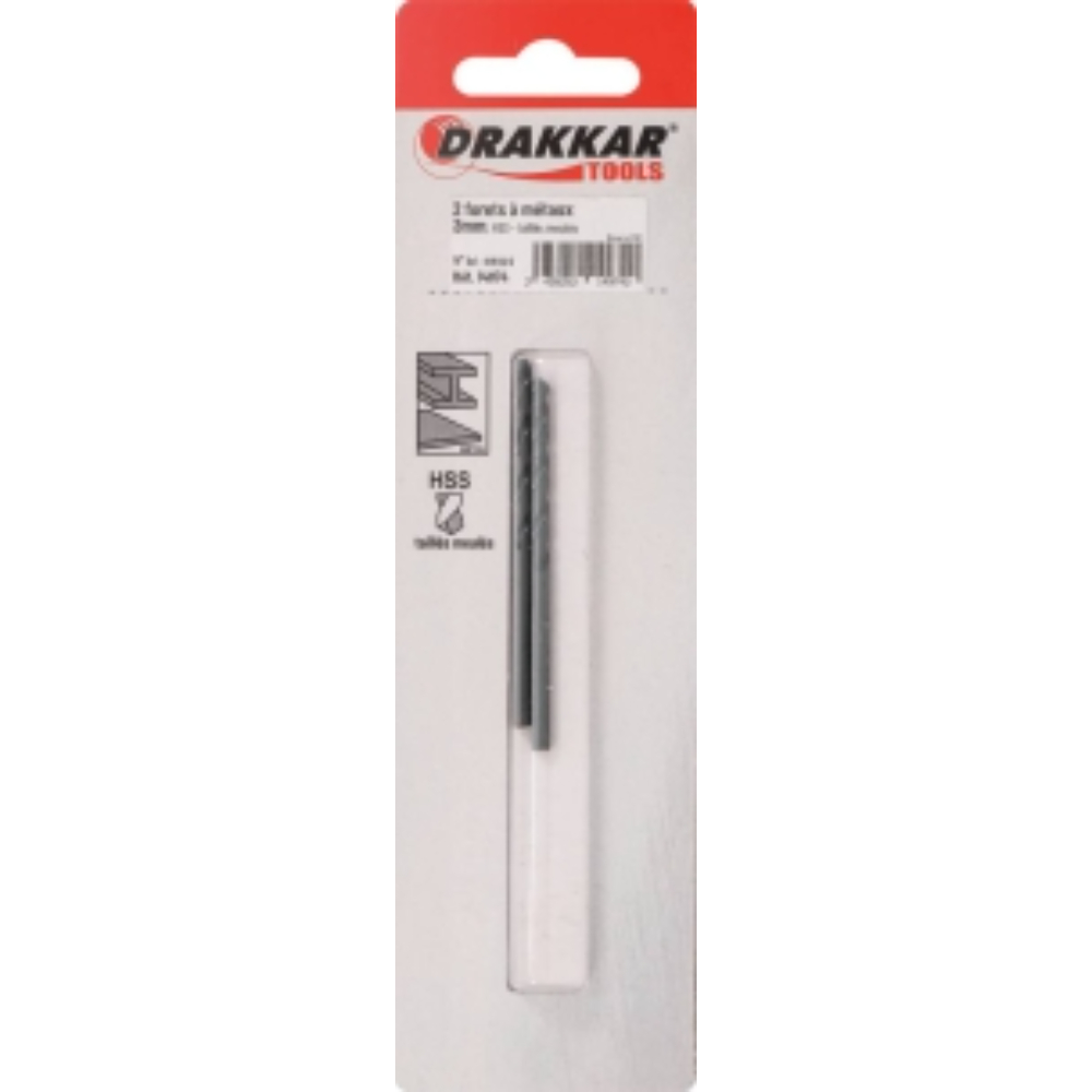 LOT 2 FORETS D.3MM - DRAKKAR TOOLS - 14974