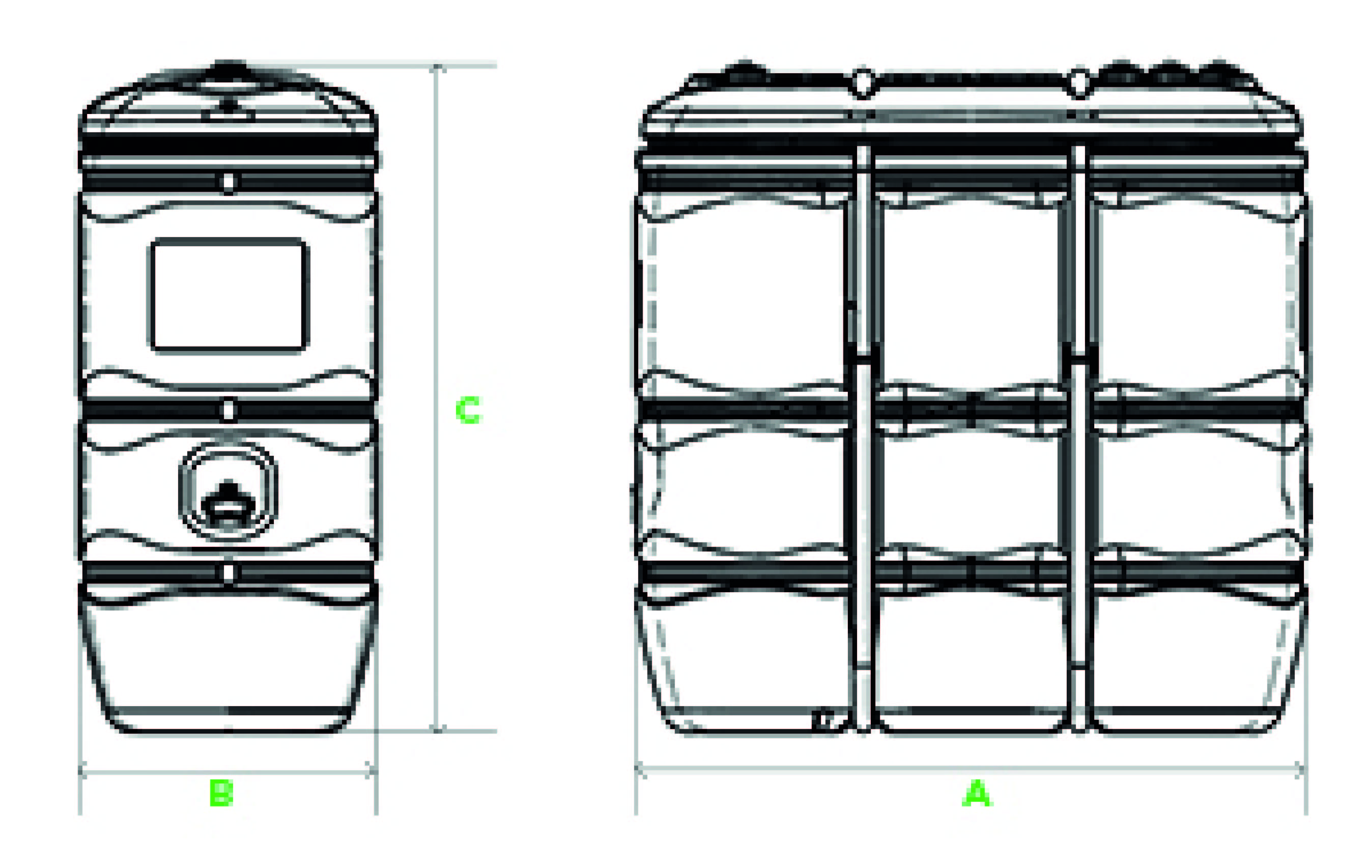 CUVE STOCKAGE FUEL PEHD 1500L PRE-EQUIPEE - RENSON - 159033