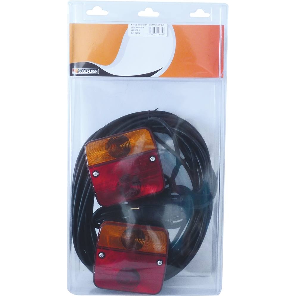 Kit de signalisation arrière 12V 7,5m magnétique - SODELEC - 16138