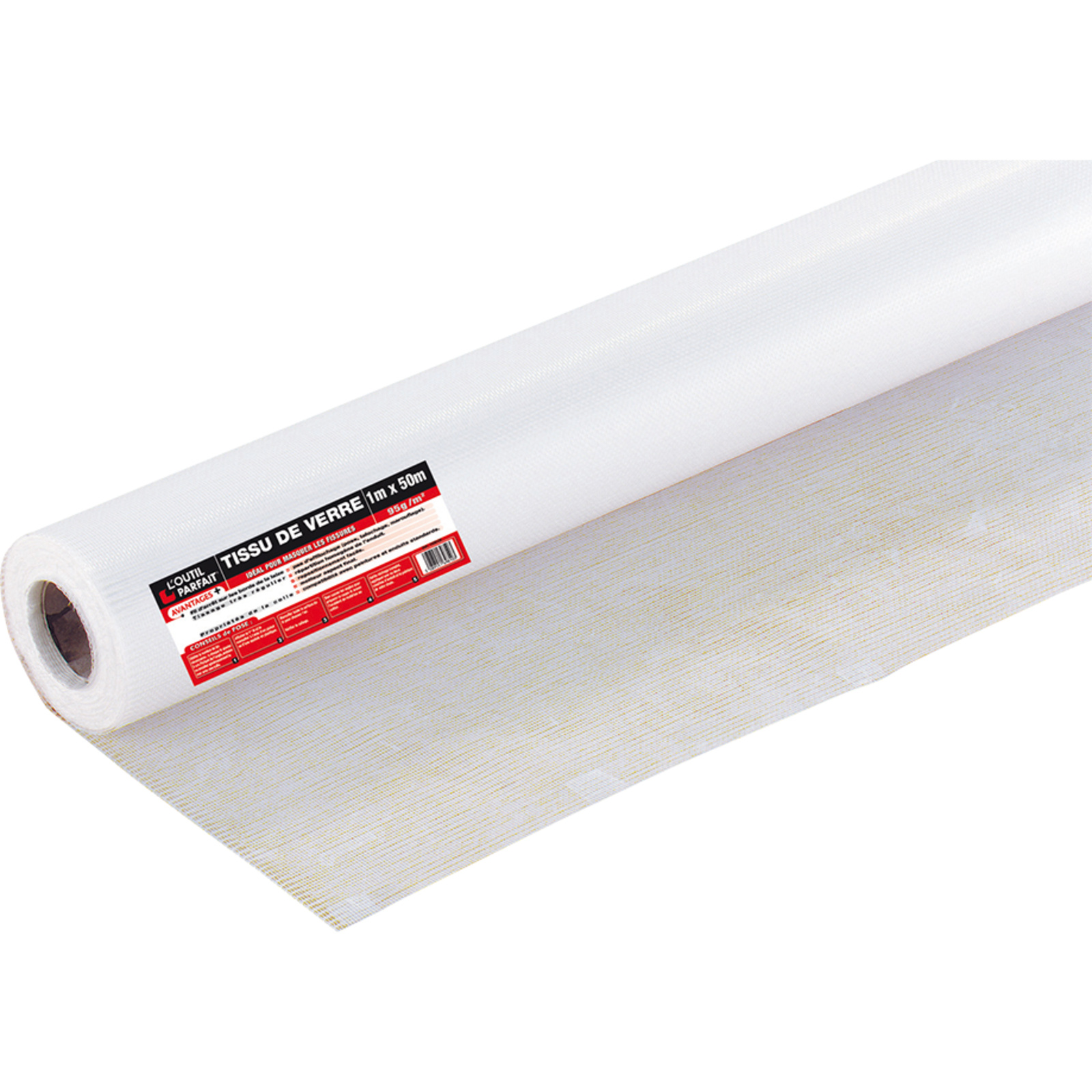 Tissu de verre renforcé dimensions 25 m x 15cm L'OUTIL PARFAIT - 1698015