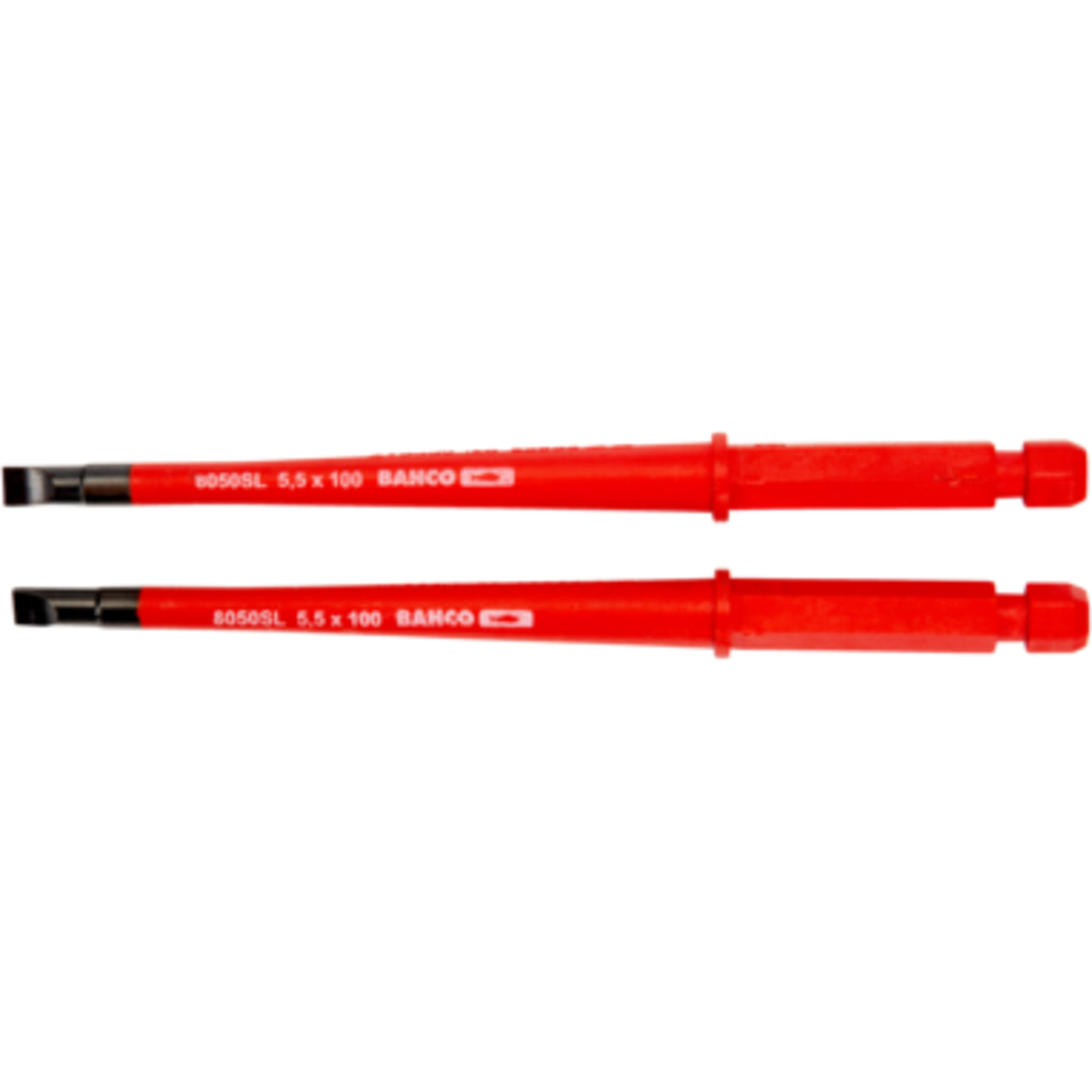 Lame interchangeable isolée à fente 1 mm x 5,5 mm 100 mm 2 pièces pour tournevis à cliquet BAHCO - 8050SL-2P