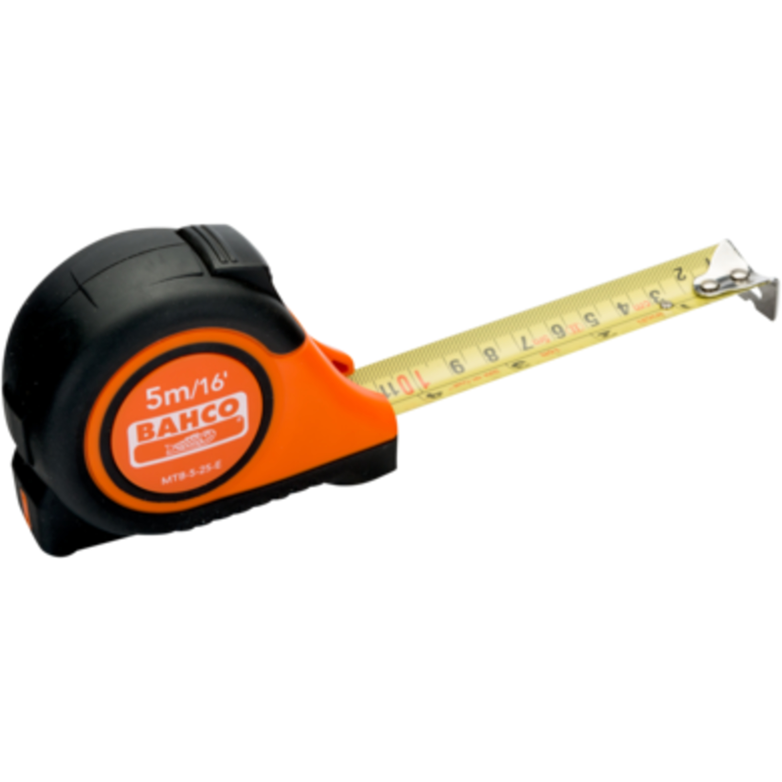 Mètre ruban 5 m 25 mm avec poignée caoutchouc système blocage automatique BAHCO - MTB-5-25