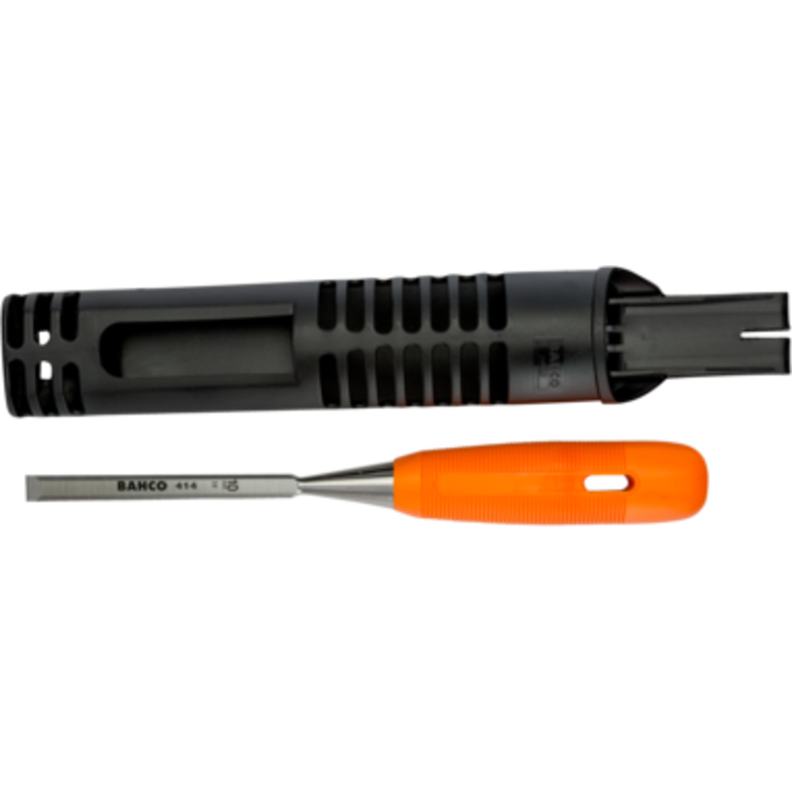 Burin bois lame 20 mm manche polypropylène orange avec étui BAHCO - 414-20