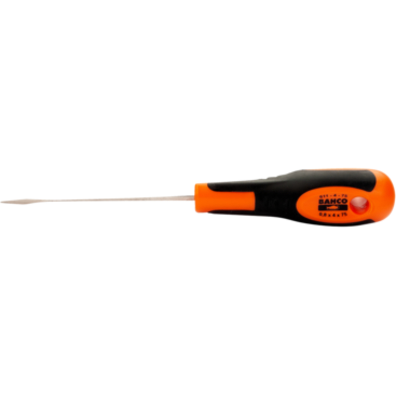 Tournevis lame forgée 0,8 x 4 mm pour vis à fente poignée caoutchouc BAHCO - 611-4-75