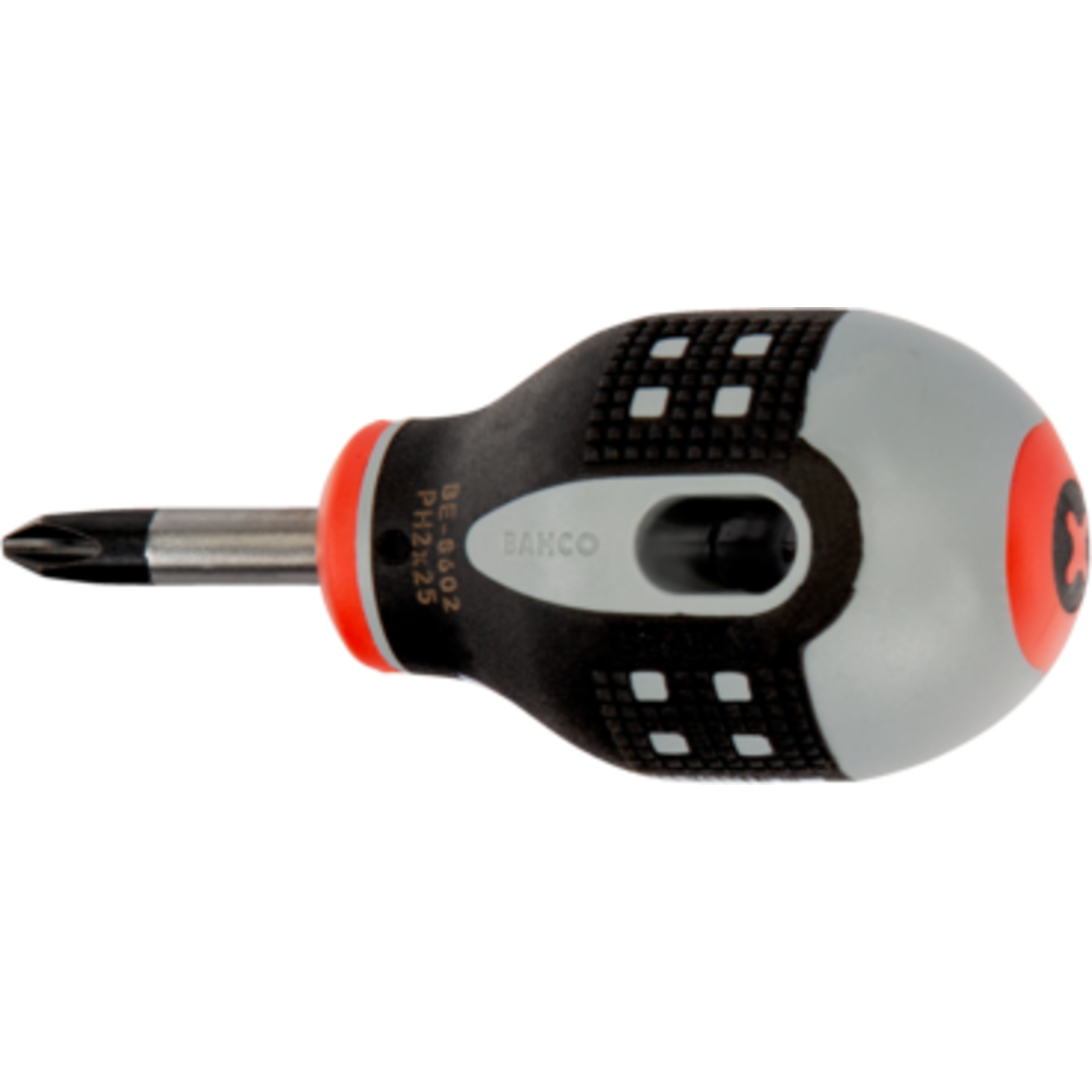Tournevis Phillips court PH2 25 mm poignée caoutchouc ERGO BAHCO - BE-8602