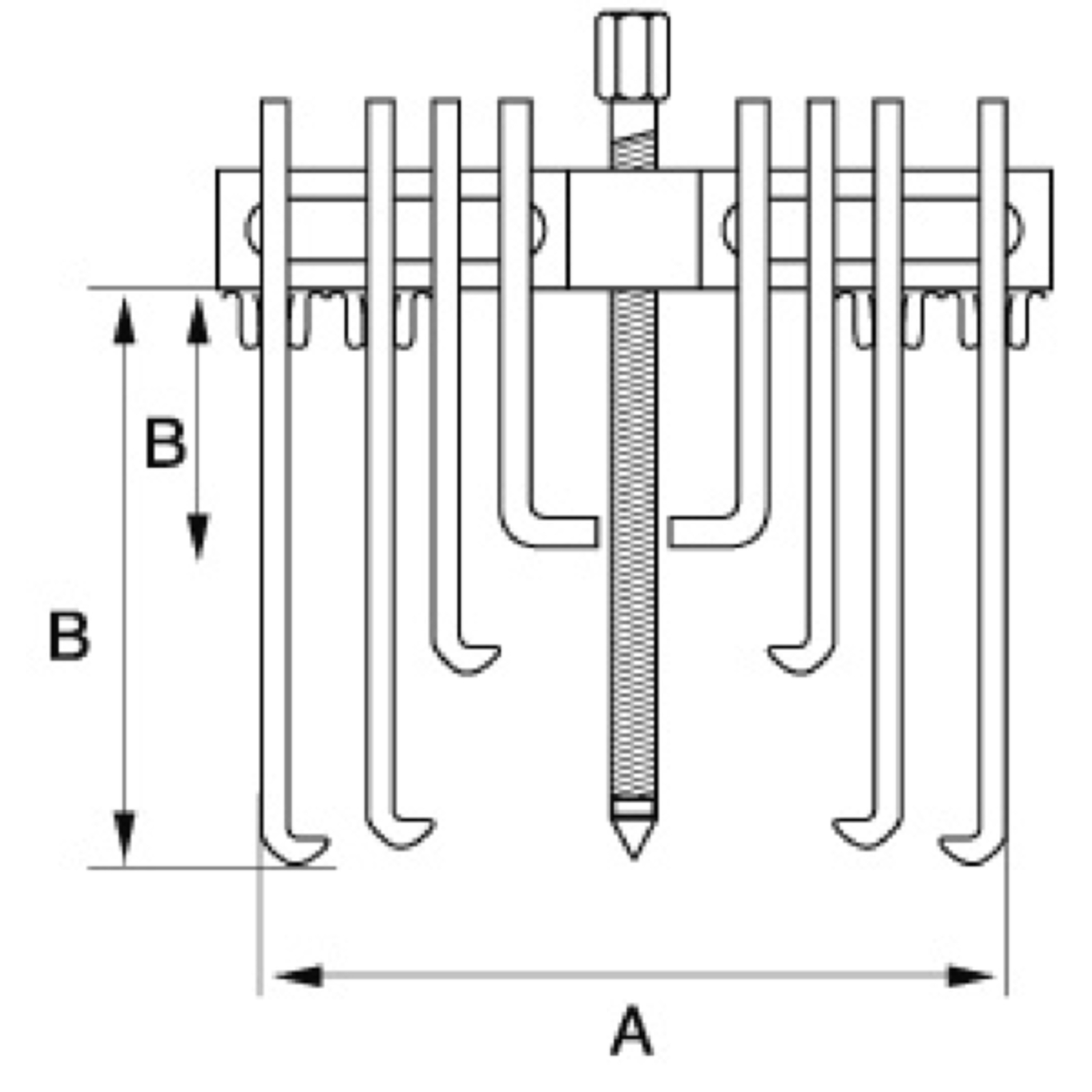 Extracteur multiple 75-250 mm crochets verrouillables interne/externe BAHCO - 4540-25