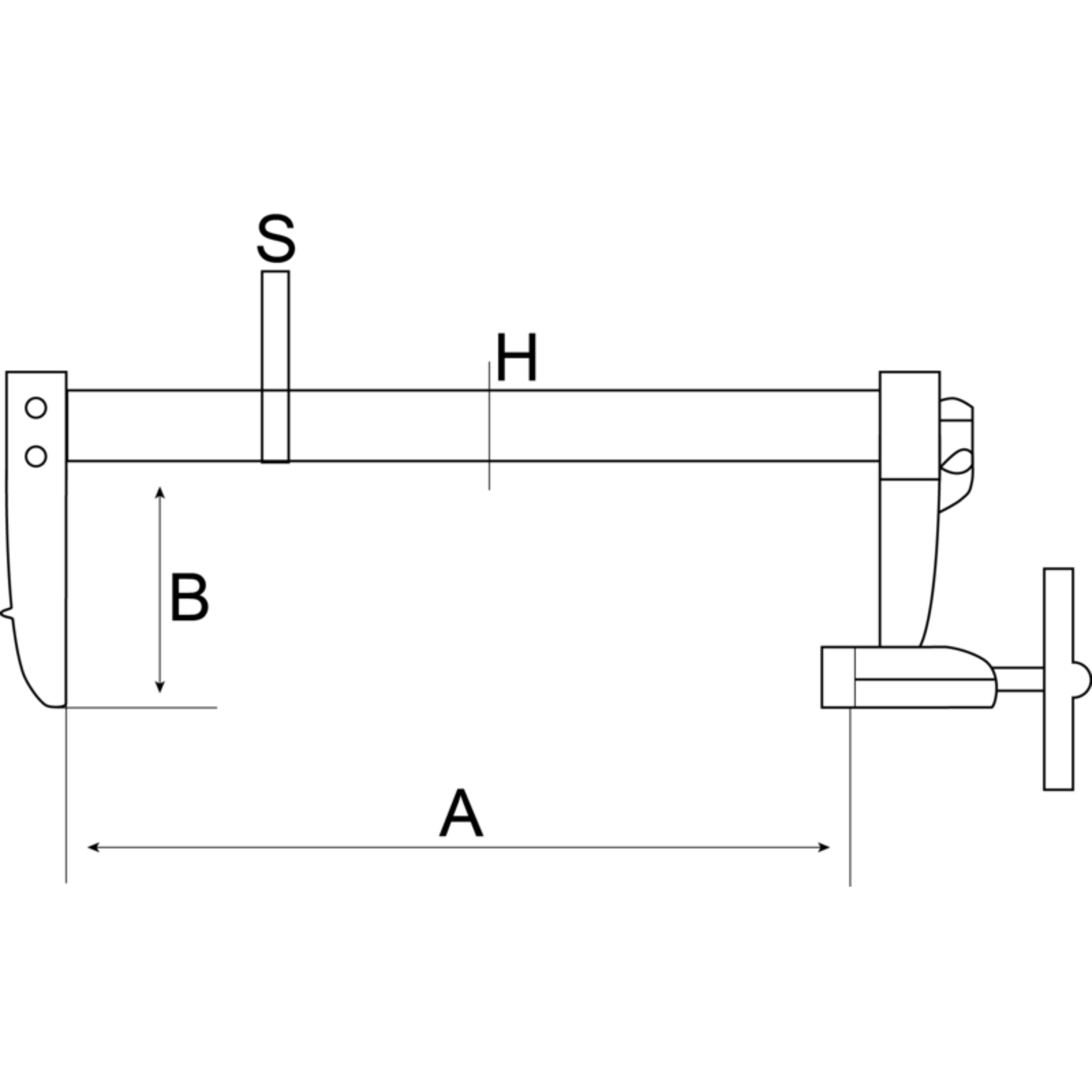 Serre-joint manche en T acier 200 mm capacité 90 mm BAHCO - 306602000