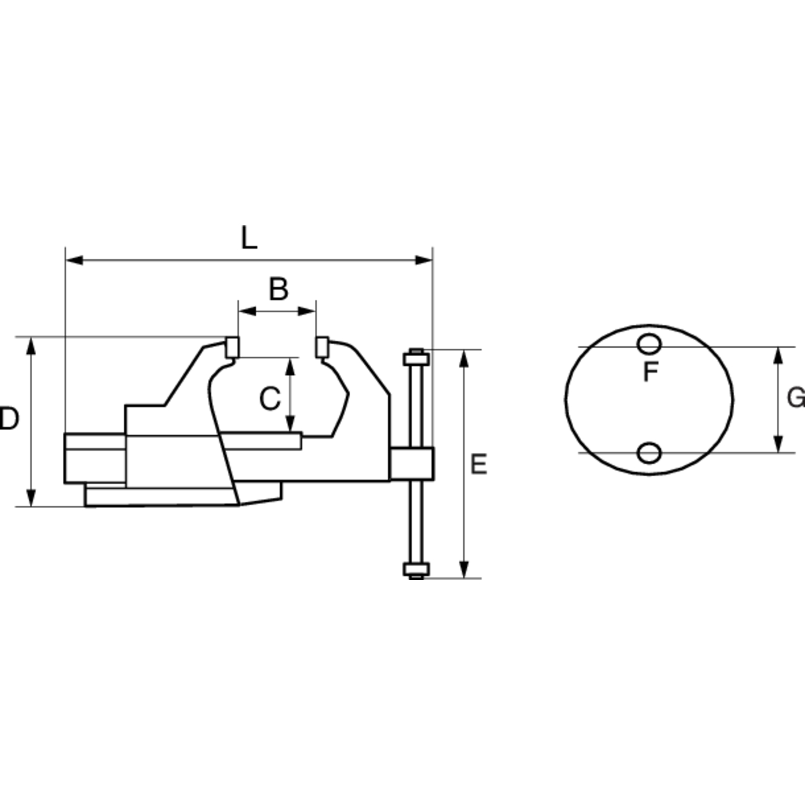Étau d'établi guide carré 100 mm mors interchangeables base tournante possible BAHCO - 607201000