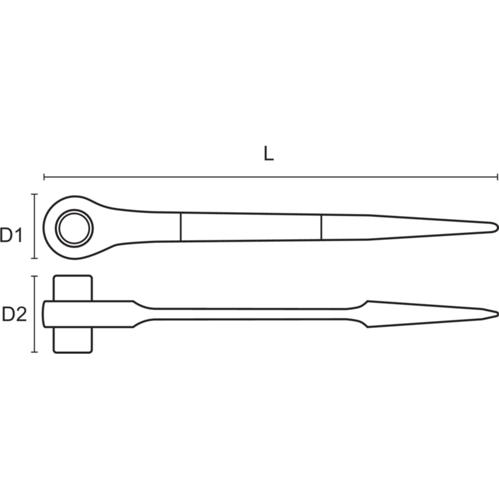 Clé à cliquet 19-22 mm avec anneau de sécurité et étrier BAHCO - TAHSC2RM-19-22