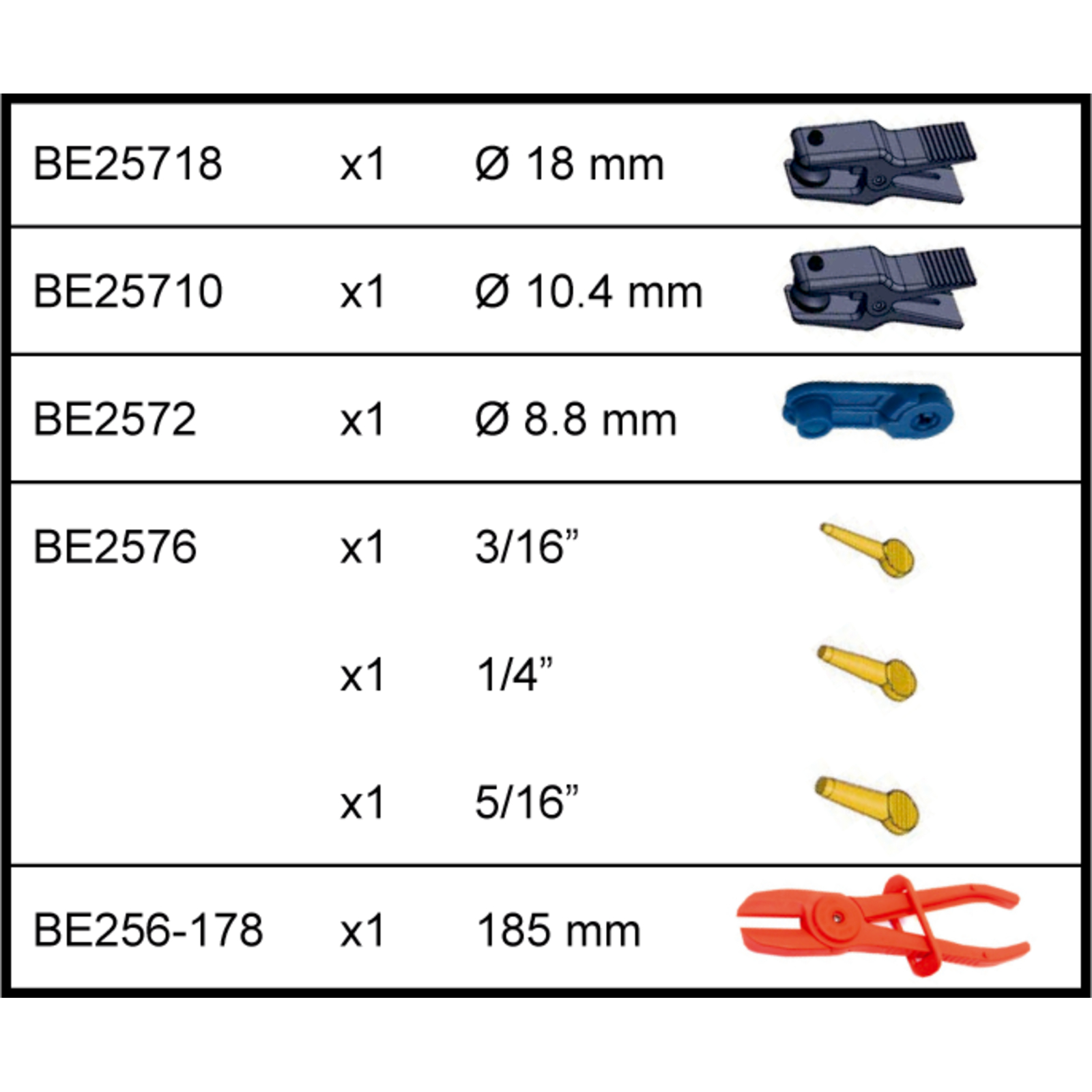 Coffret pinces et bouchons durite avec accessoires BAHCO - BE25718
