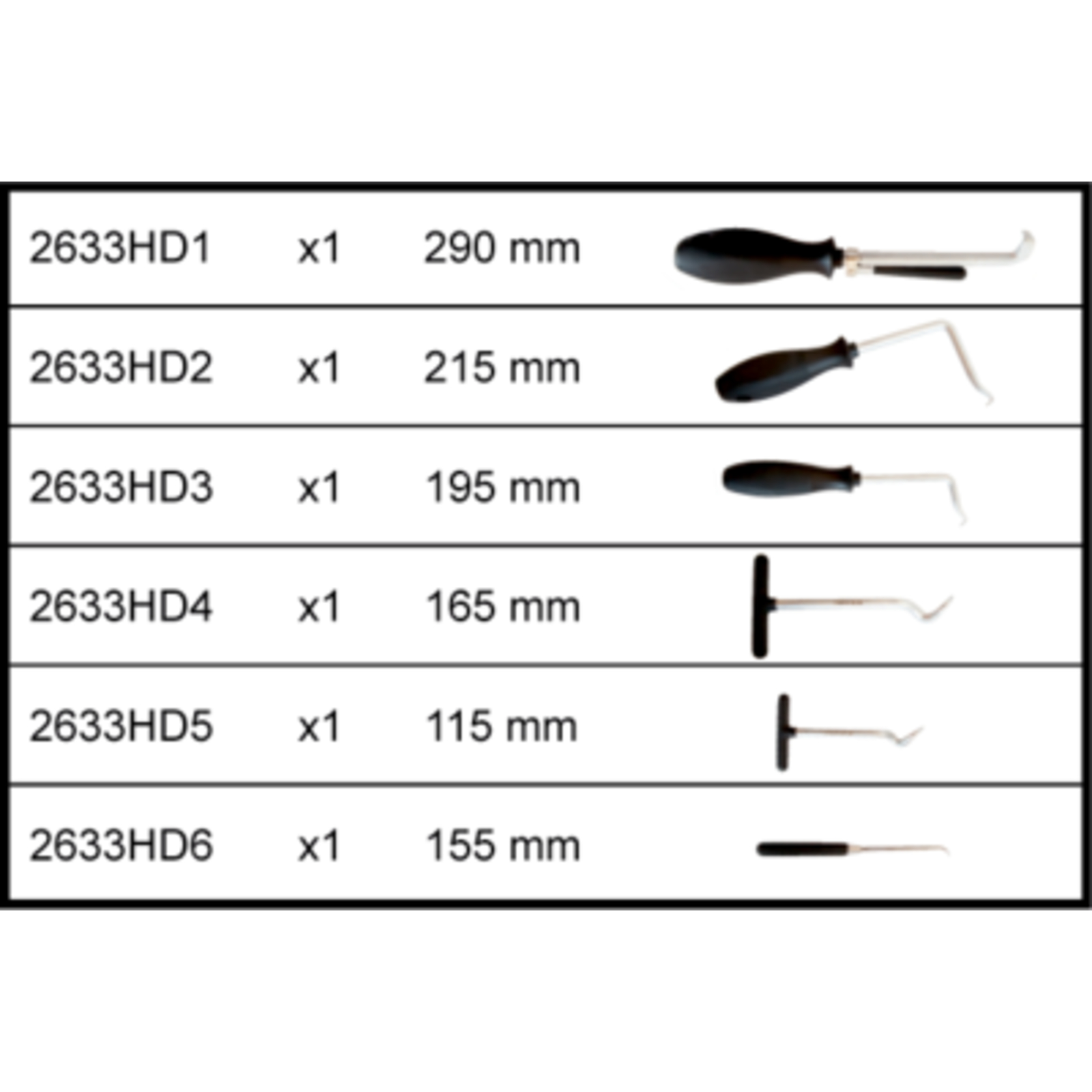 Coffret extraction joints toriques 6 pièces acier allié avec coffret BAHCO - 2633HD6