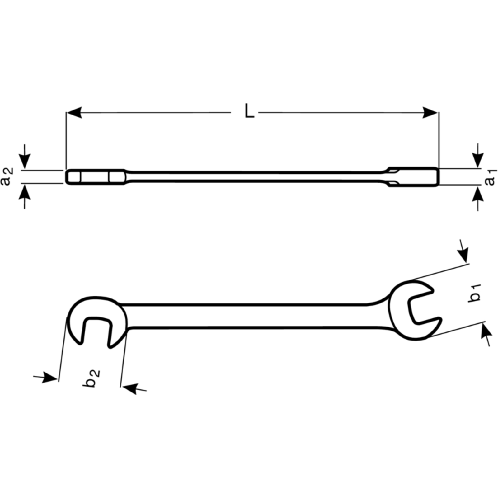 Clé à fourche double 1/2