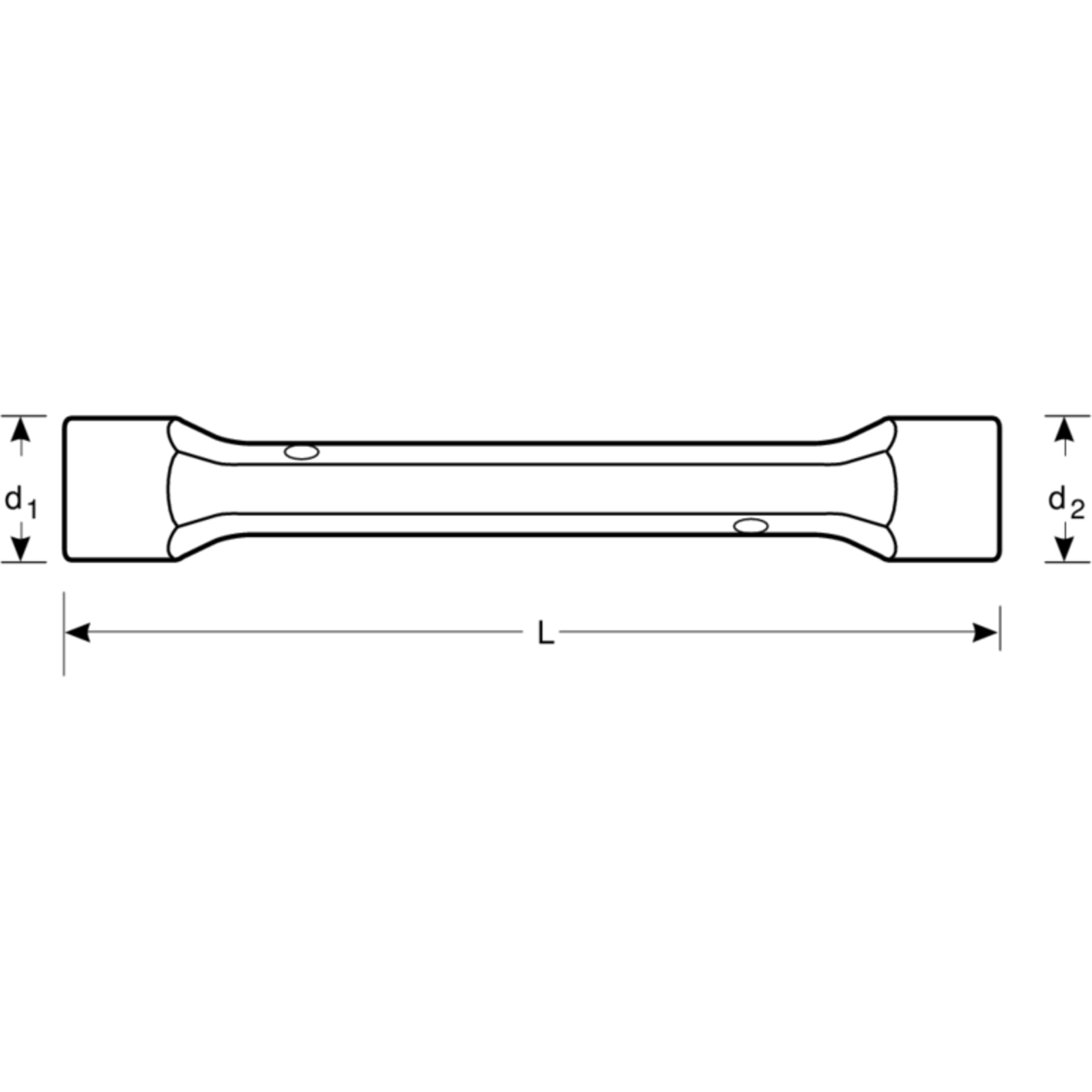 Clé à pipe double 10 x 11 mm finition chromée 120 mm  BAHCO - SB27M-10-11