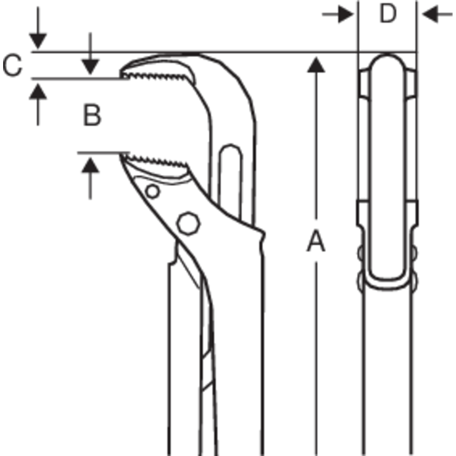 Clé serre-tubes modèle suédois 426 mm avec manille BAHCO - TAH142