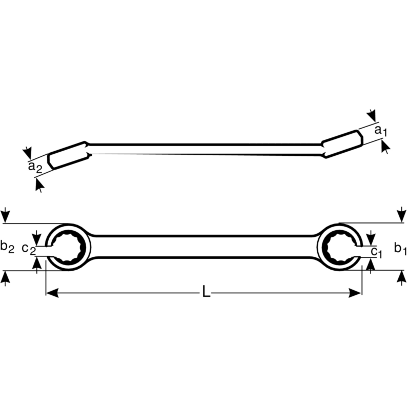 Clé polygonale à tuyauter 1