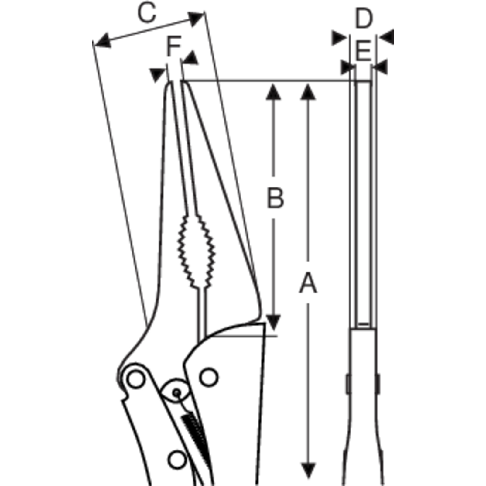 Pince coupe-fil mâchoires fines et longues 165 mm capacité 55 mm réglable BAHCO - 2952-165