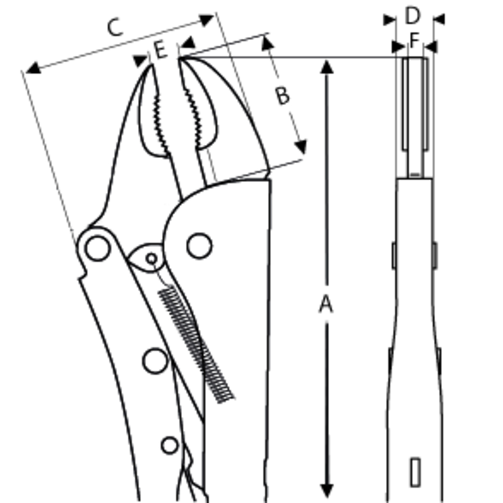 Pince-étau à bec coudé 140 mm multi-fonctions finition chromée BAHCO - 2953-140