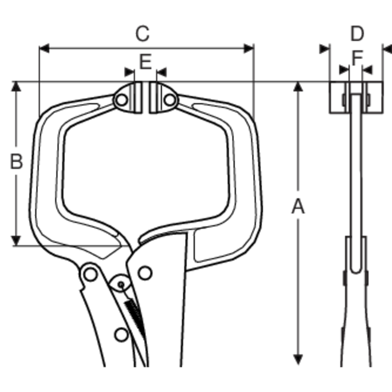 Pince-étau en C à mors parallèles ajustement automatique 280 mm chromée BAHCO - 2964-280