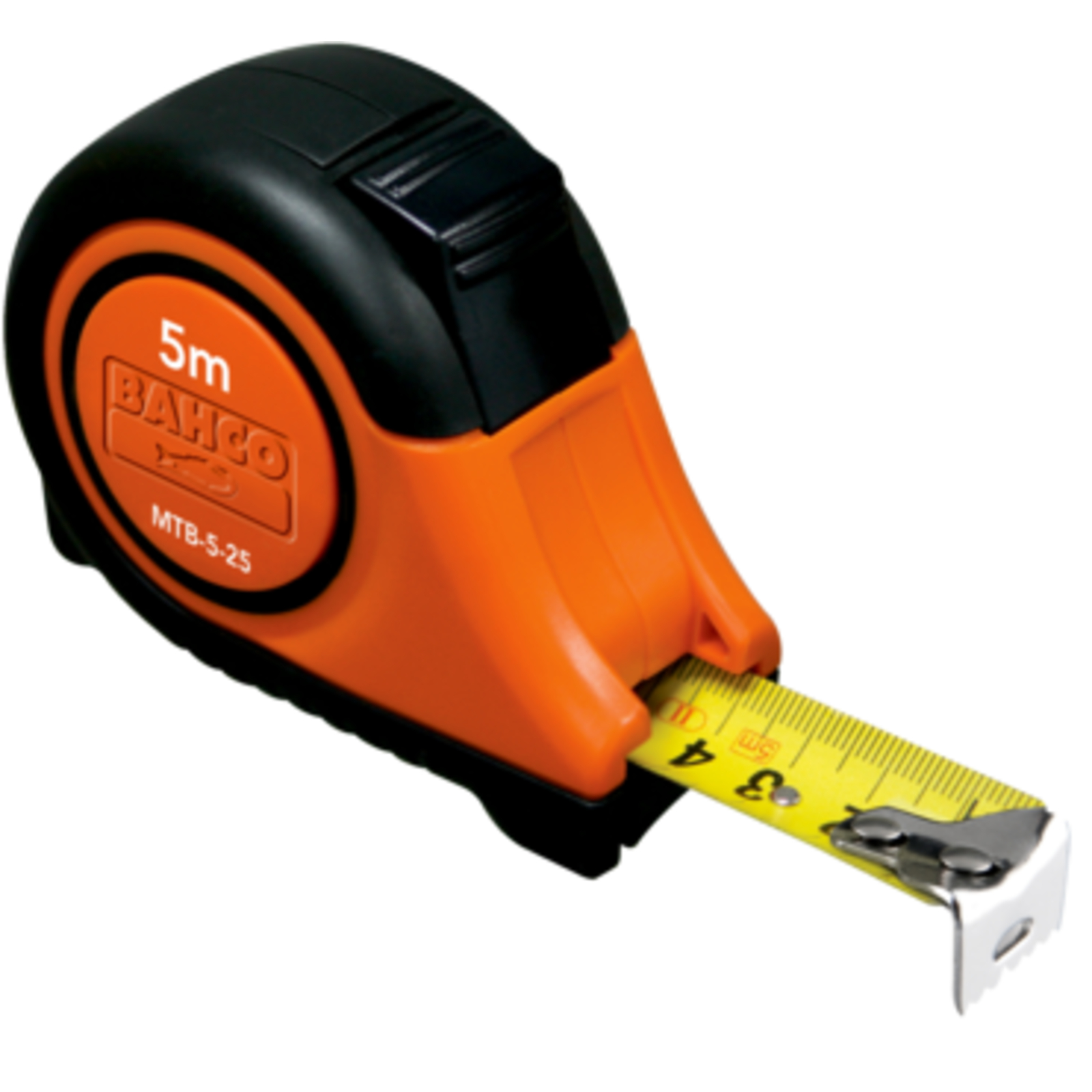 Mètre ruban 5 m 25 mm avec poignée caoutchouc système blocage automatique BAHCO - MTB-5-25