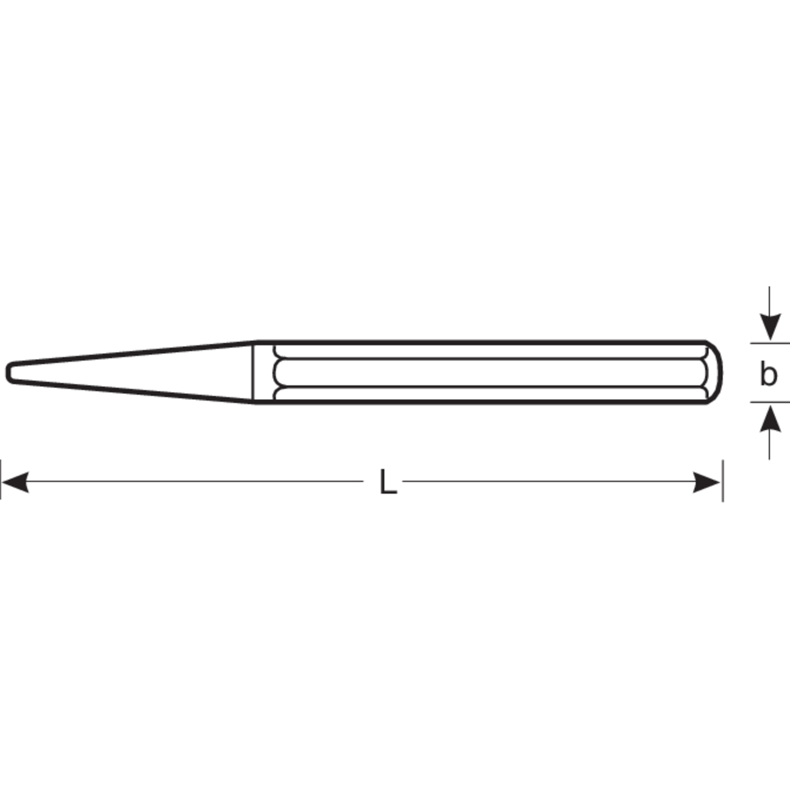 Poinçon 4 mm corps octogonal finition verni cuivré 120 mm BAHCO - 3735-4-120