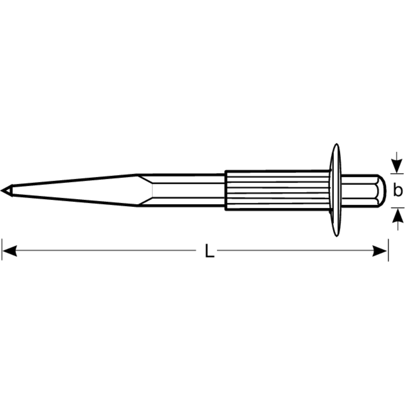 Burin pointu corps octogonal 300 mm avec protège-main plastique BAHCO - 3739H-300