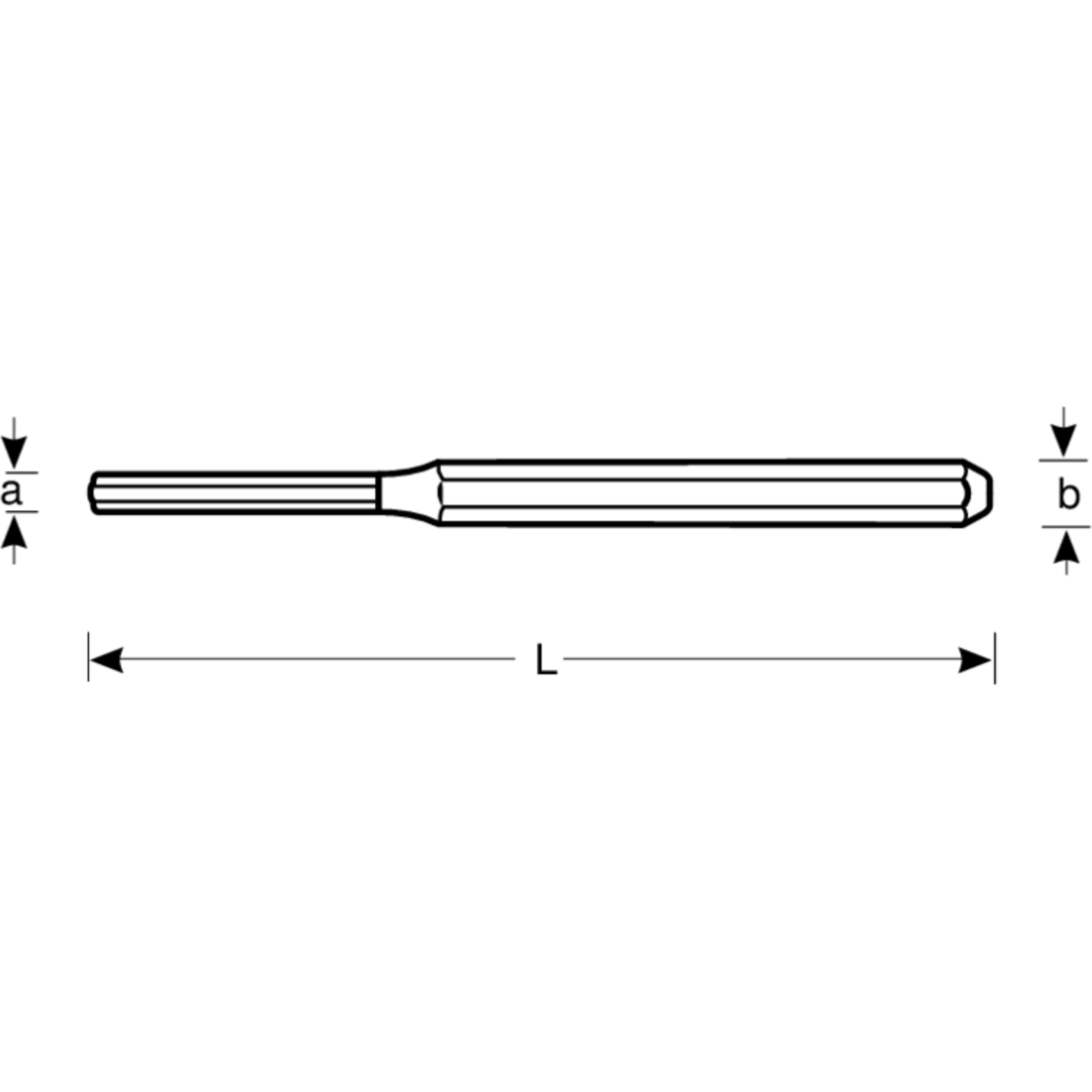 Chasse-goupilles 8 mm corps octogonal pointe meulée avec protecteur main BAHCO - 3646-200