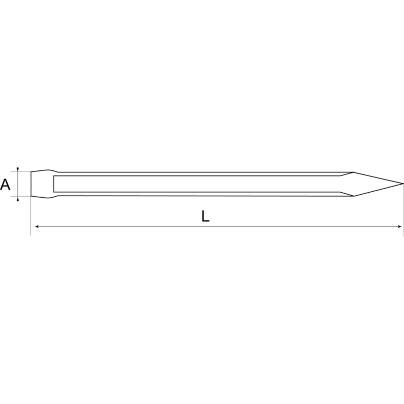 Burin pointu réaffûtable 16 mm 350 mm acier chromé corps octogonal BAHCO - 874603500