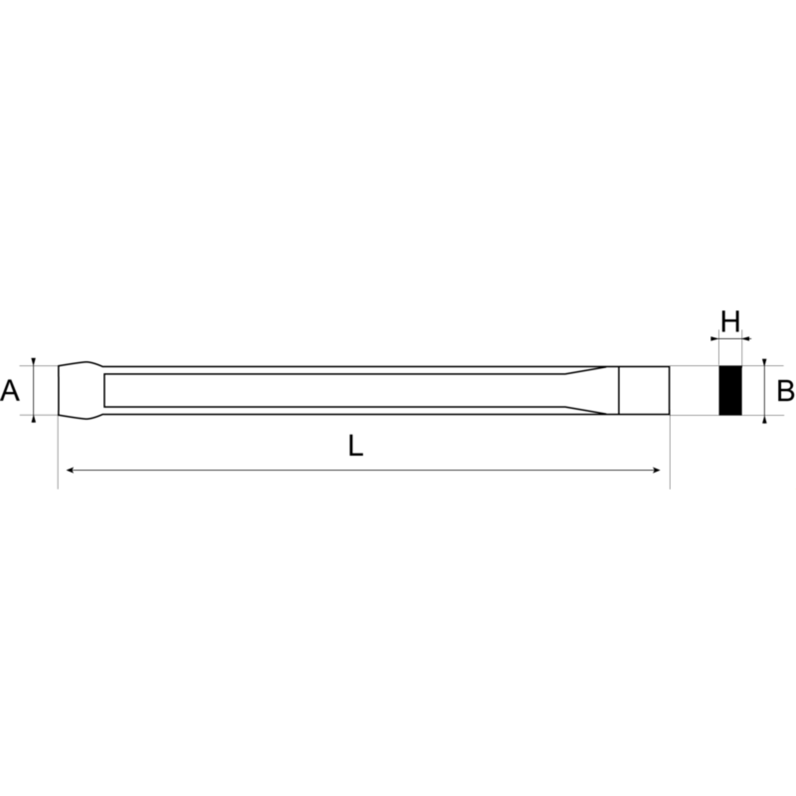 Burin de maçon 20 mm corps plat 200 mm acier chromé réaffûtable BAHCO - 874002000