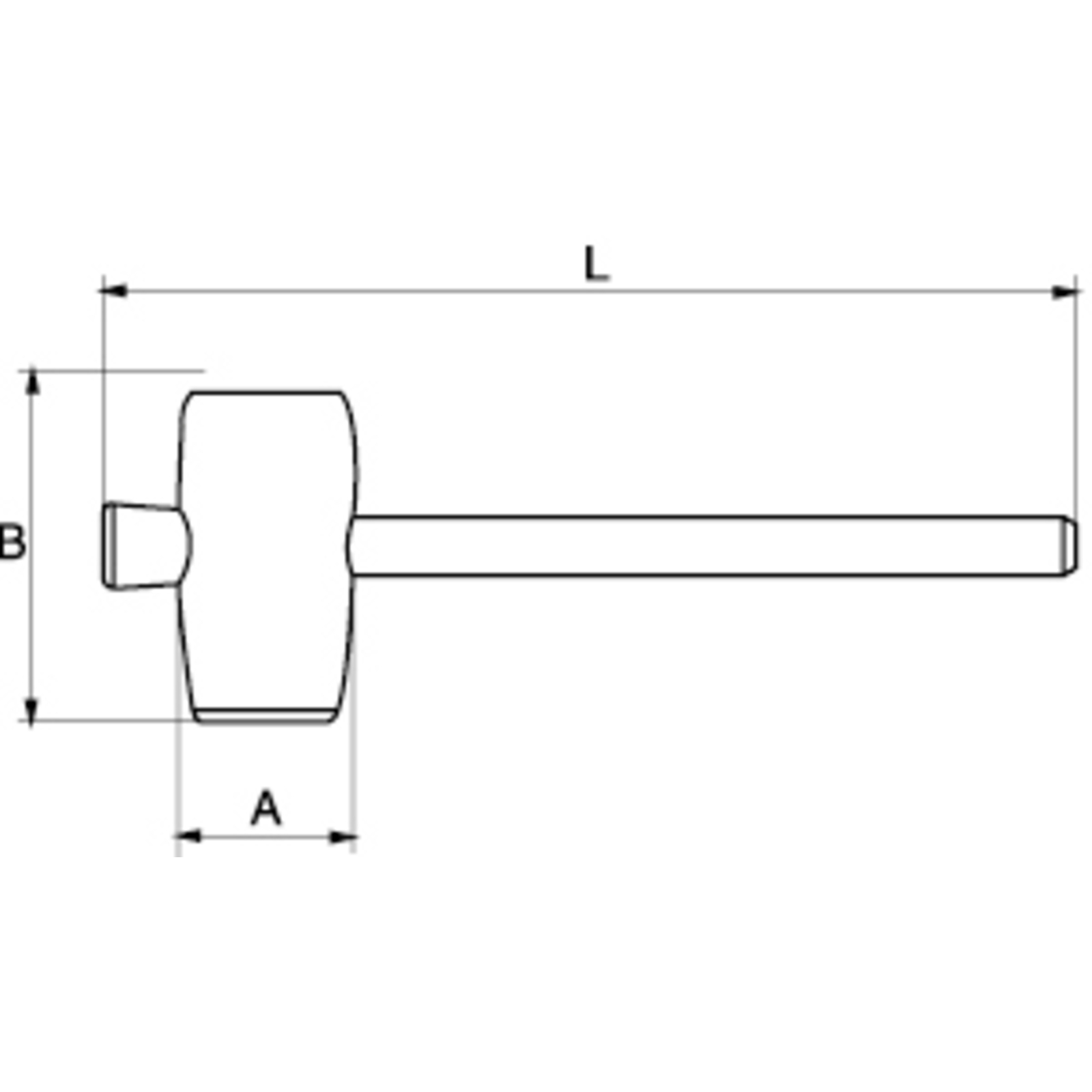 Maillet caoutchouc tête 55 mm manche bois 290 g BAHCO - 3625RM-55