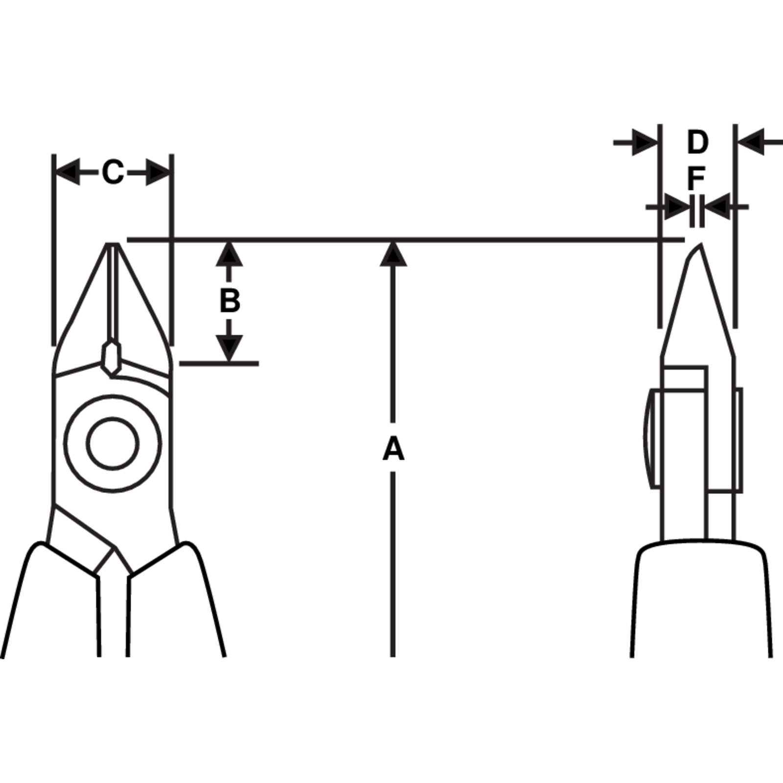 Pince coupante diagonale tête effilée avec retenue fil 0,2-1,25 mm BAHCO - 2666 FK