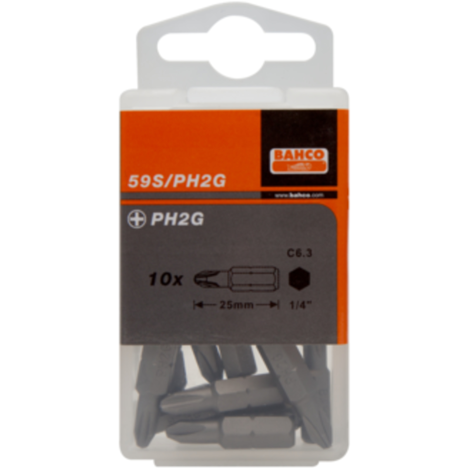 Embout tournevis Phillips PH2G 25 mm 30 pcs boîte plastique BAHCO - 59S/PH2G-30P