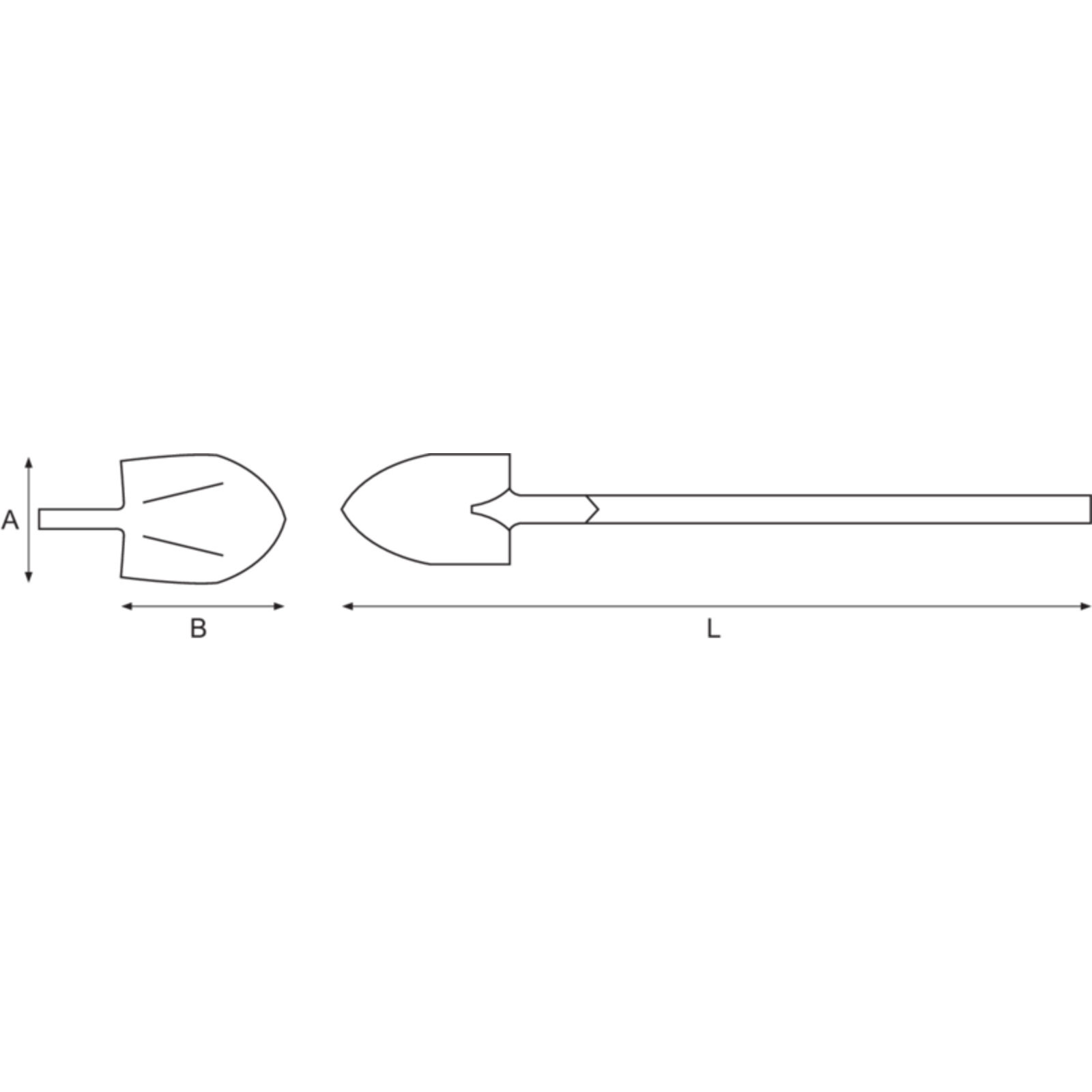 Pelle ronde antidéflagrante cuivre béryllium manche hickory 1450 mm BAHCO - NSB802-290